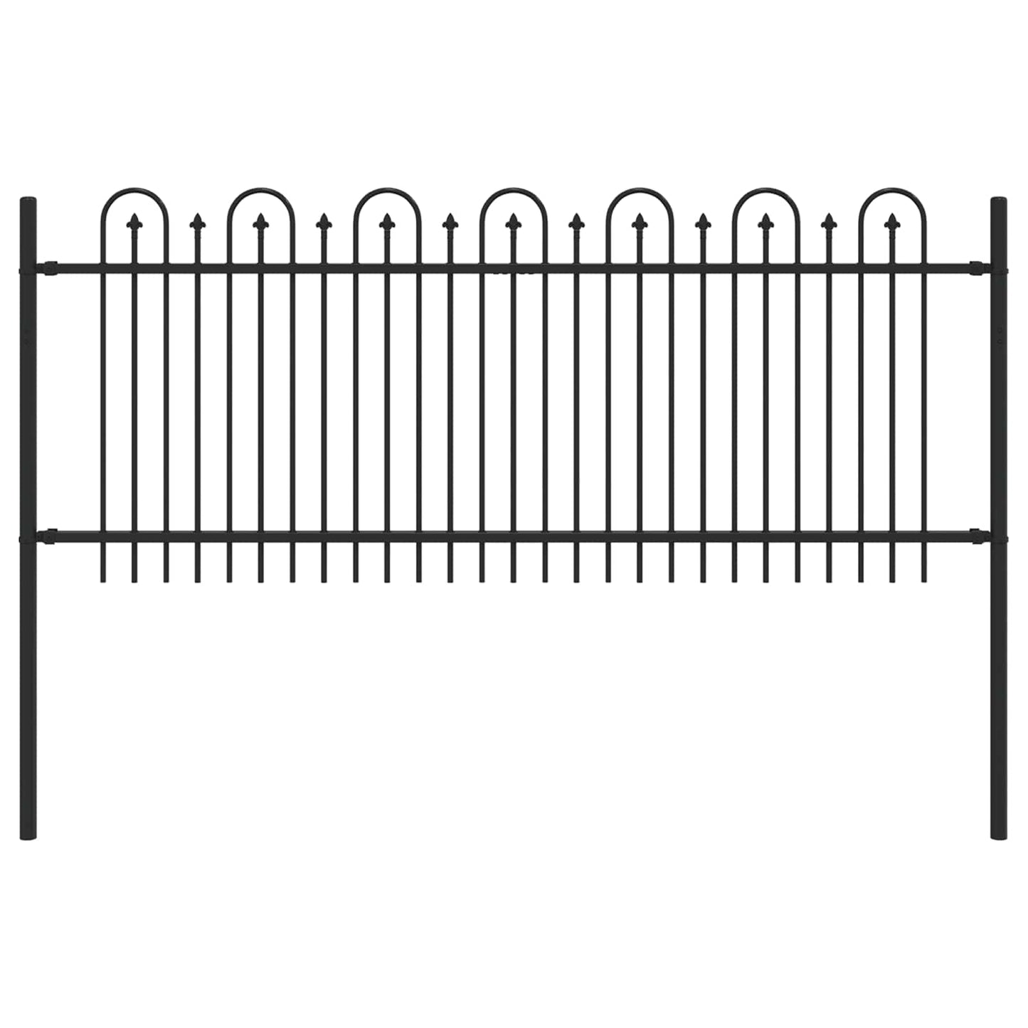 vidaXL Clôture de jardin décorative noire 200 x 130 cm en acier revêtu par poudre