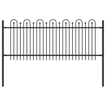 vidaXL Clôture de jardin décorative noire 200 x 130 cm en acier revêtu par poudre