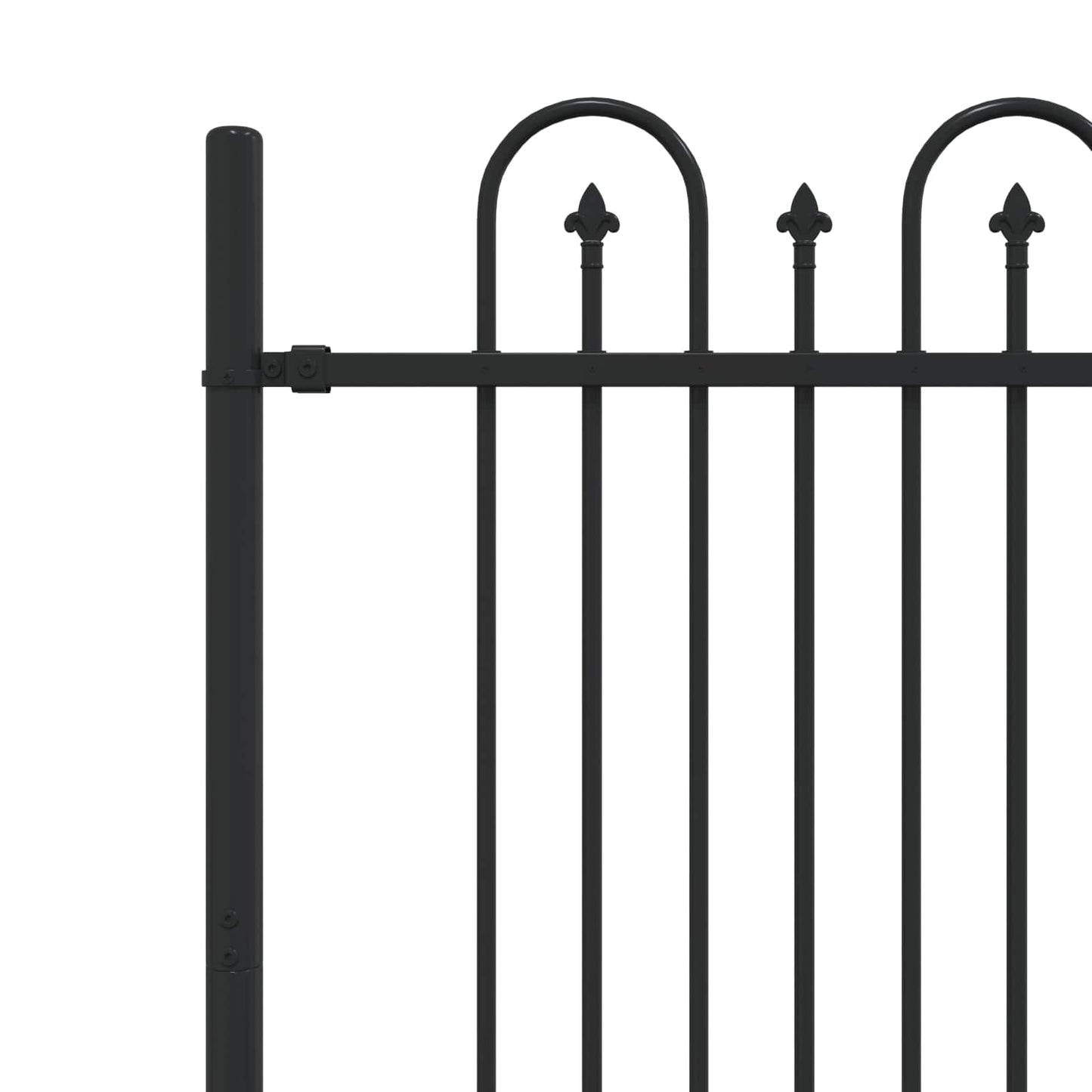 vidaXL Spitzenbogenzaun Schwarz 200 x 150 cm Pulverbeschichteter Stahl