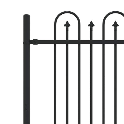 vidaXL Spitzenbogenzaun Schwarz 200 x 150 cm Pulverbeschichteter Stahl