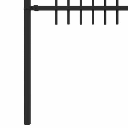 vidaXL Spitzenbogenzaun Schwarz 200 x 150 cm Pulverbeschichteter Stahl