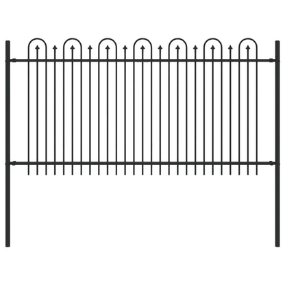 vidaXL Spitzenbogenzaun Schwarz 200 x 150 cm Pulverbeschichteter Stahl