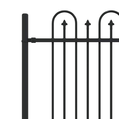 vidaXL Spitzenbogenzaun Schwarz 200 x 130 cm Pulverbeschichteter Stahl