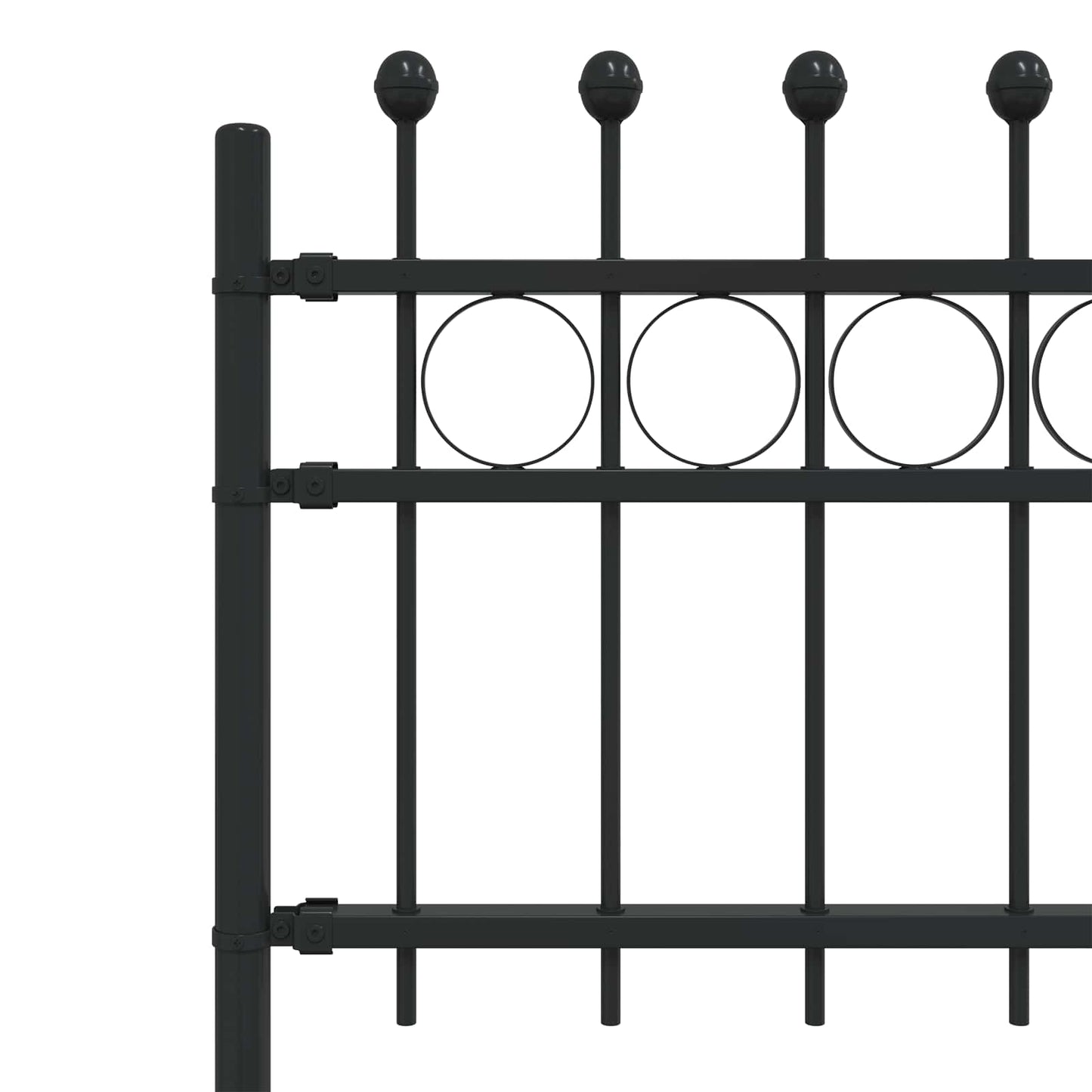 vidaXL Ringzaun Schwarz 200 x 130 cm Pulverbeschichteter Stahl