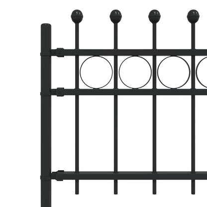 vidaXL Ringzaun Schwarz 200 x 130 cm Pulverbeschichteter Stahl