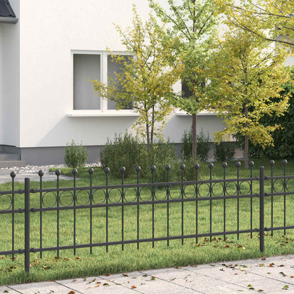 vidaXL Ringzaun Schwarz 200 x 130 cm Pulverbeschichteter Stahl