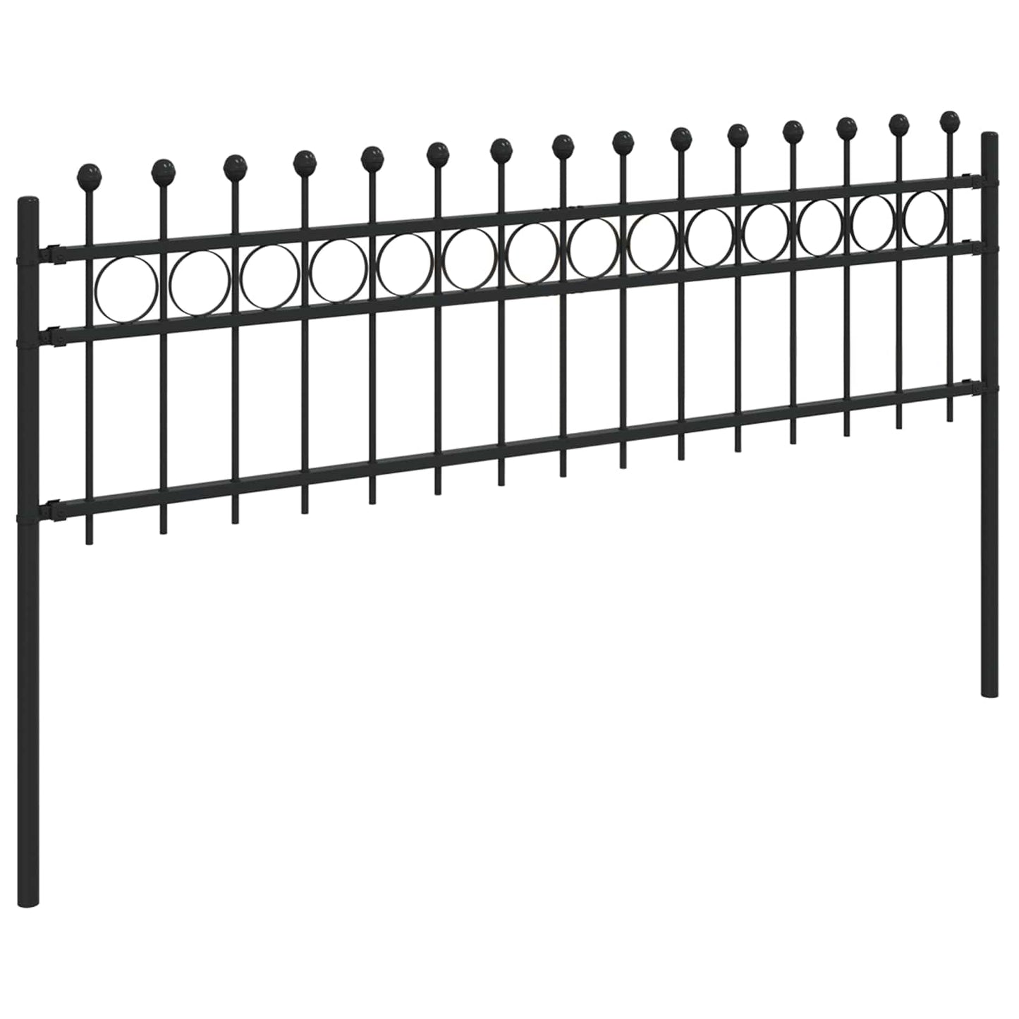 vidaXL Ringzaun Schwarz 200 x 130 cm Pulverbeschichteter Stahl