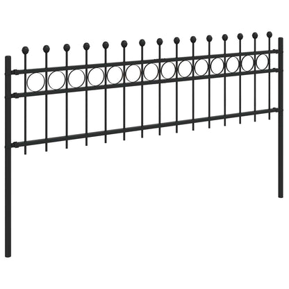 vidaXL Ringzaun Schwarz 200 x 130 cm Pulverbeschichteter Stahl
