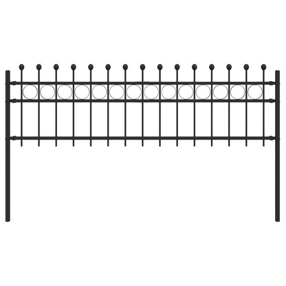 vidaXL Ringzaun Schwarz 200 x 130 cm Pulverbeschichteter Stahl
