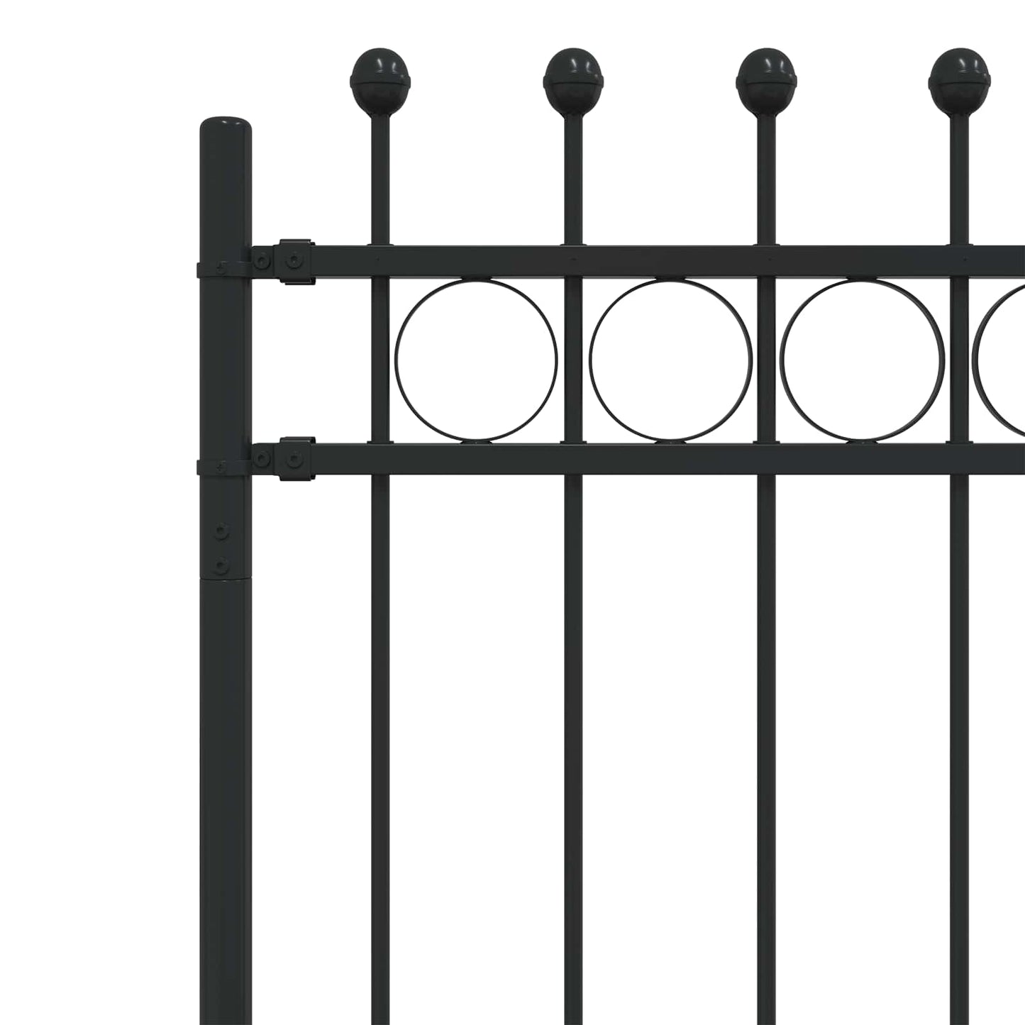 vidaXL Ringzaun Schwarz 200 x 130 cm Pulverbeschichteter Stahl