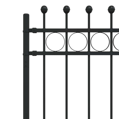 vidaXL Ringzaun Schwarz 200 x 130 cm Pulverbeschichteter Stahl