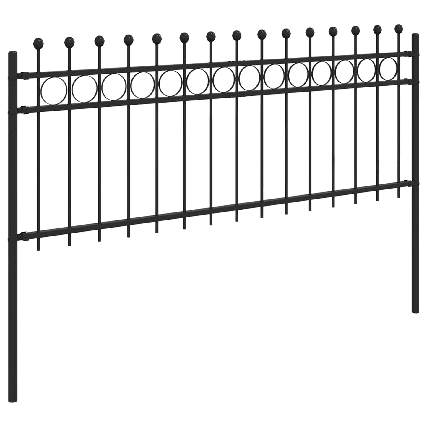 vidaXL Ringzaun Schwarz 200 x 130 cm Pulverbeschichteter Stahl