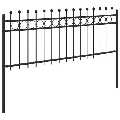 vidaXL Ringzaun Schwarz 200 x 130 cm Pulverbeschichteter Stahl