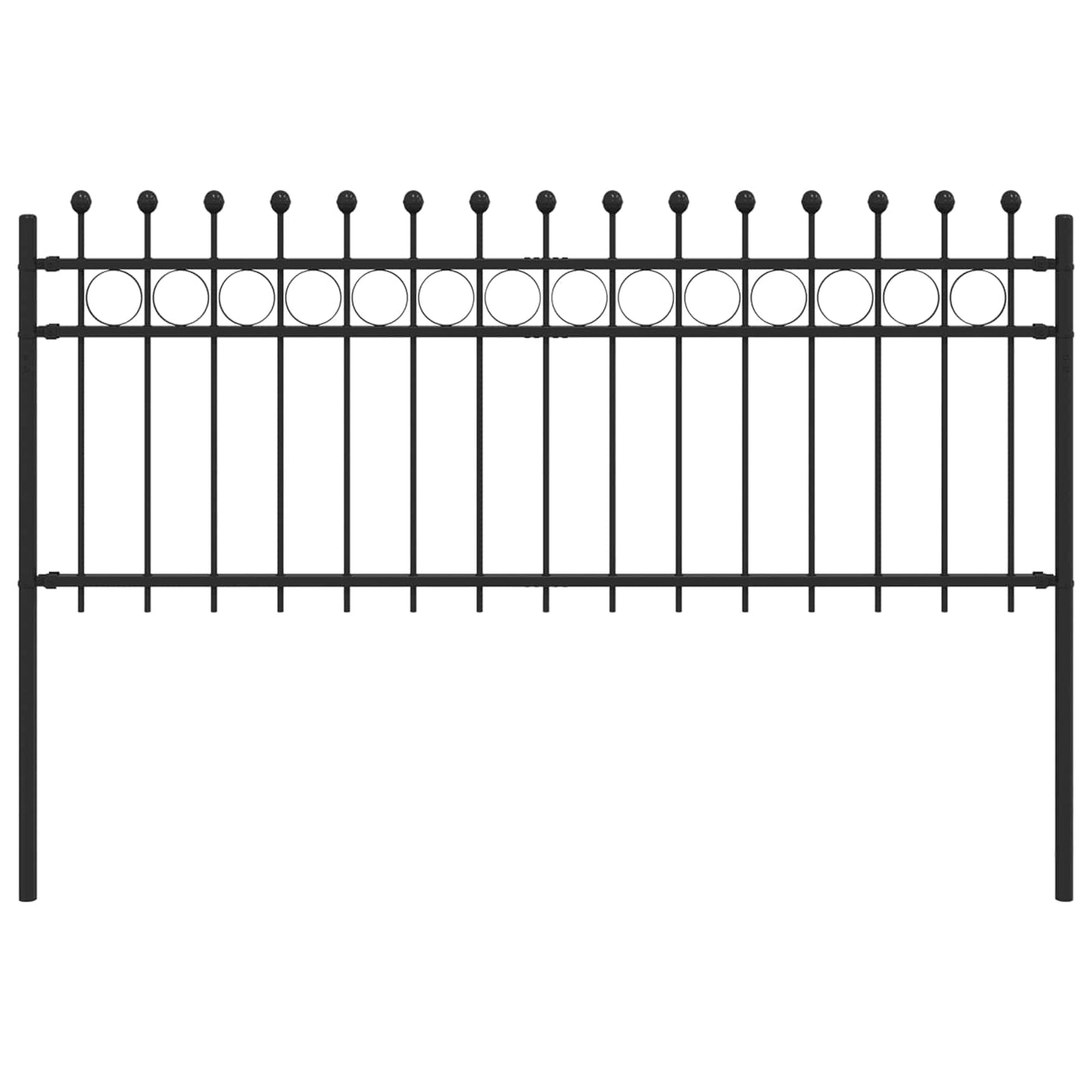 vidaXL Ringzaun Schwarz 200 x 130 cm Pulverbeschichteter Stahl