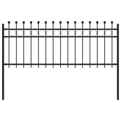 vidaXL Ringzaun Schwarz 200 x 130 cm Pulverbeschichteter Stahl