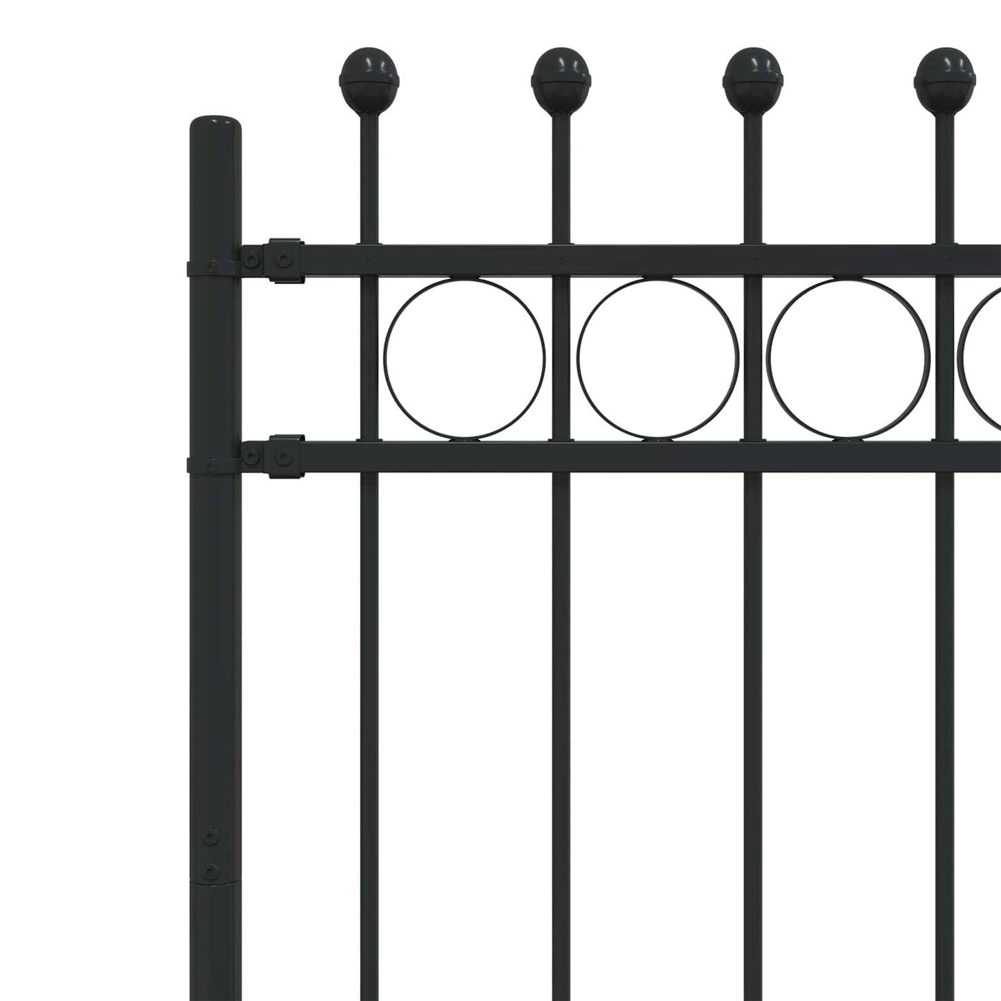 vidaXL Ringzaun Schwarz 200 x 150 cm Pulverbeschichteter Stahl