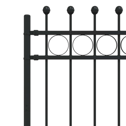 vidaXL Ringzaun Schwarz 200 x 150 cm Pulverbeschichteter Stahl