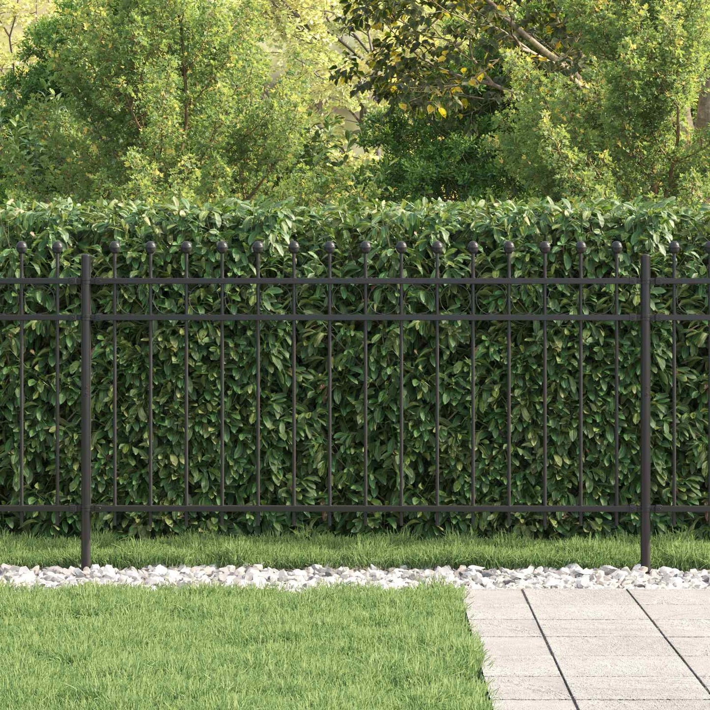 vidaXL Ringzaun Schwarz 200 x 150 cm Pulverbeschichteter Stahl