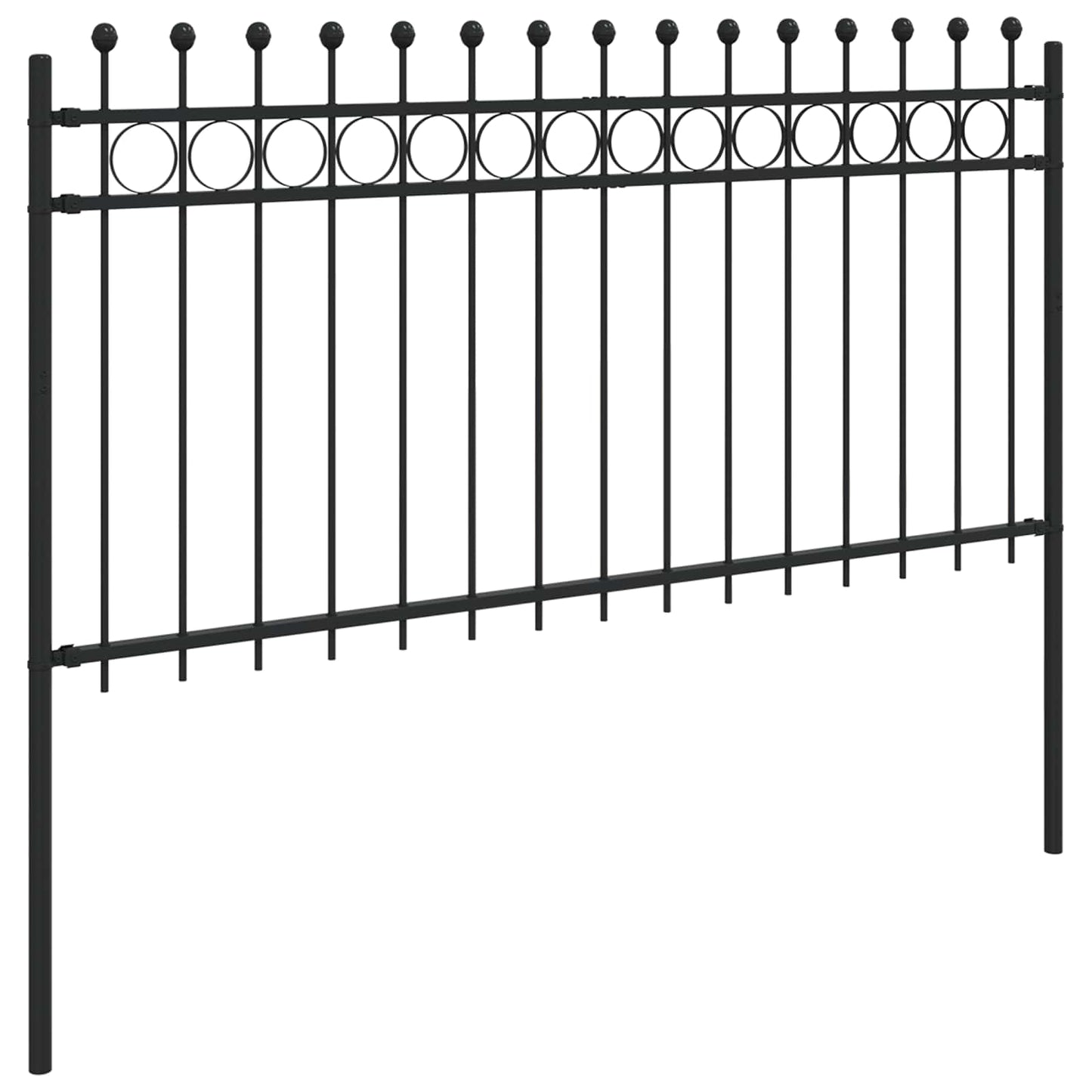 vidaXL Ringzaun Schwarz 200 x 150 cm Pulverbeschichteter Stahl