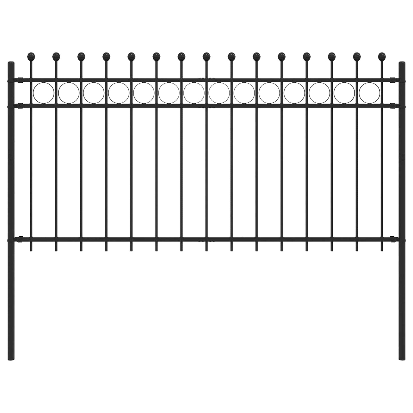 vidaXL Ringzaun Schwarz 200 x 150 cm Pulverbeschichteter Stahl