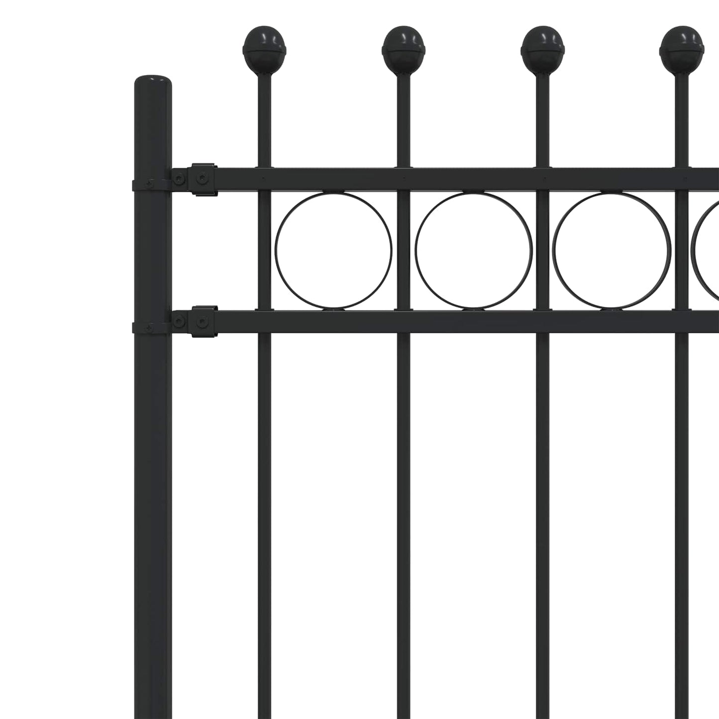 Ringzaun Schwarz 200 x 130 cm Pulverbeschichteter Stahl