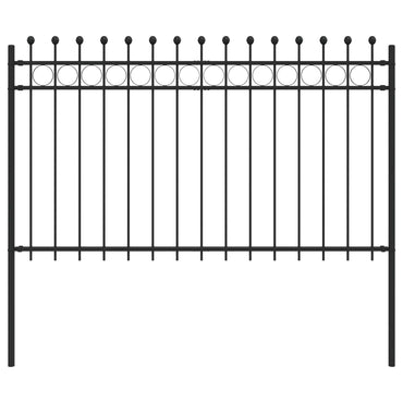 vidaXL Ringzaun Schwarz 200 x 130 cm Pulverbeschichteter Stahl