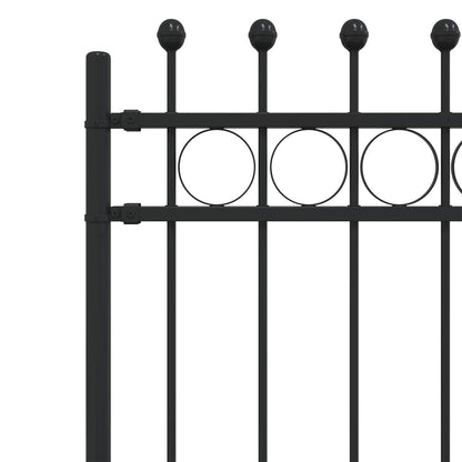 Ringzaun Schwarz 200 x 200 cm Pulverbeschichteter Stahl