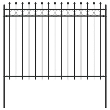 vidaXL Ringzaun Schwarz 200 x 200 cm Pulverbeschichteter Stahl