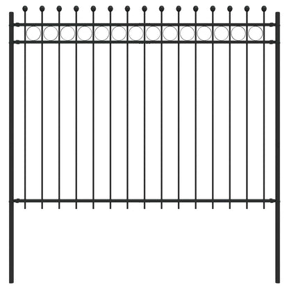 Ringzaun Schwarz 200 x 200 cm Pulverbeschichteter Stahl