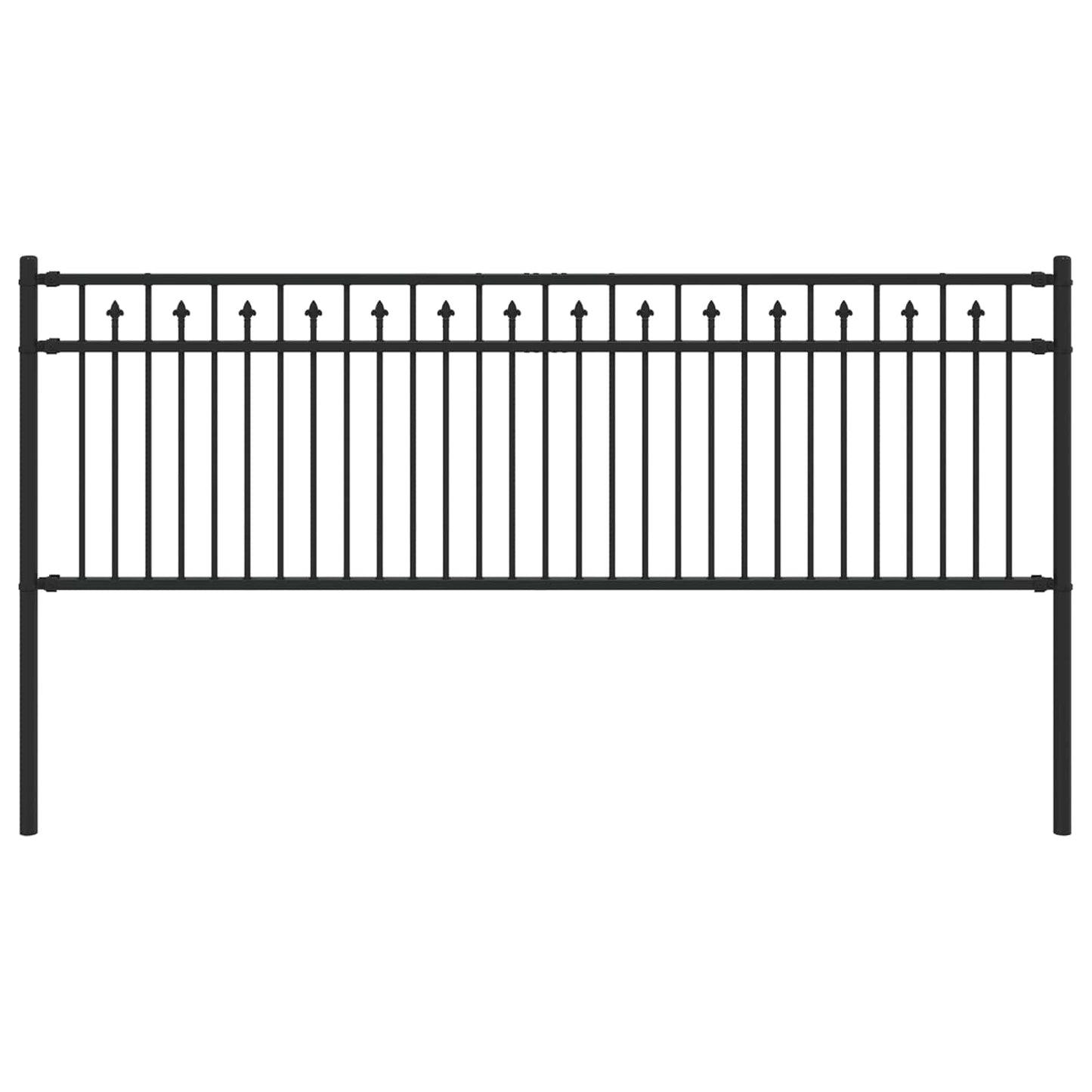 Spitzenzaun Schwarz 200 x 110 cm Pulverbeschichteter Stahl