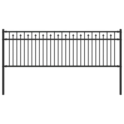 Spitzenzaun Schwarz 200 x 110 cm Pulverbeschichteter Stahl