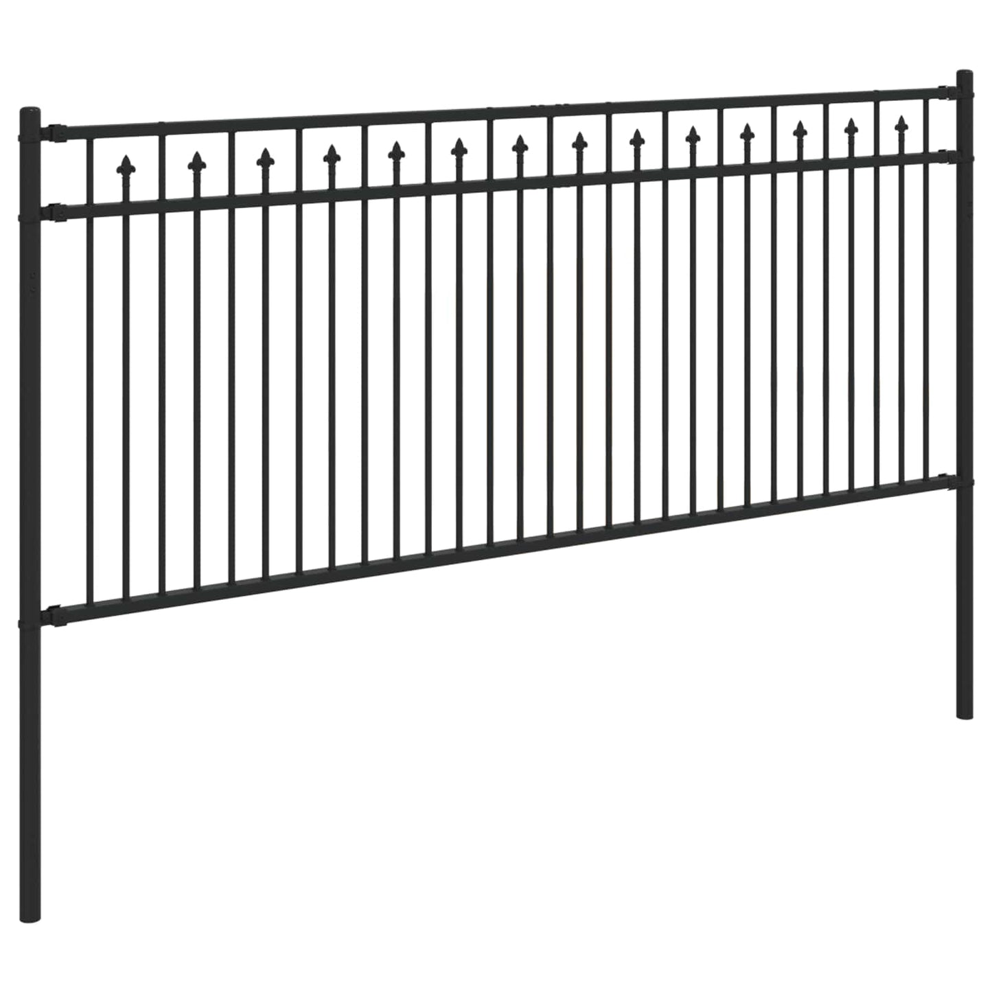 vidaXL Spitzenzaun Schwarz 200 x 130 cm Pulverbeschichteter Stahl
