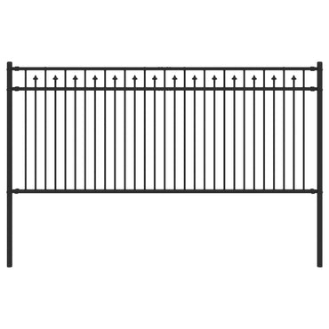 vidaXL Spitzenzaun Schwarz 200 x 130 cm Pulverbeschichteter Stahl
