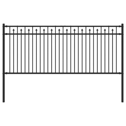vidaXL Spitzenzaun Schwarz 200 x 130 cm Pulverbeschichteter Stahl