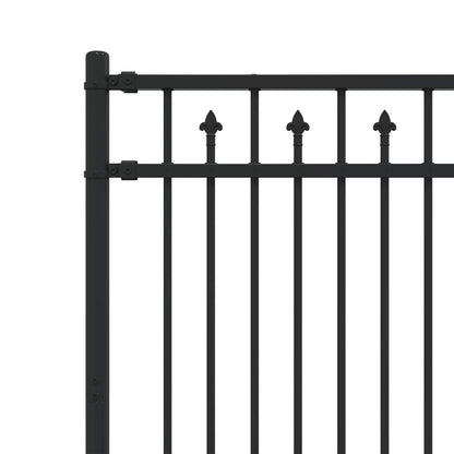 vidaXL Spitzenzaun Schwarz 200 x 150 cm Pulverbeschichteter Stahl