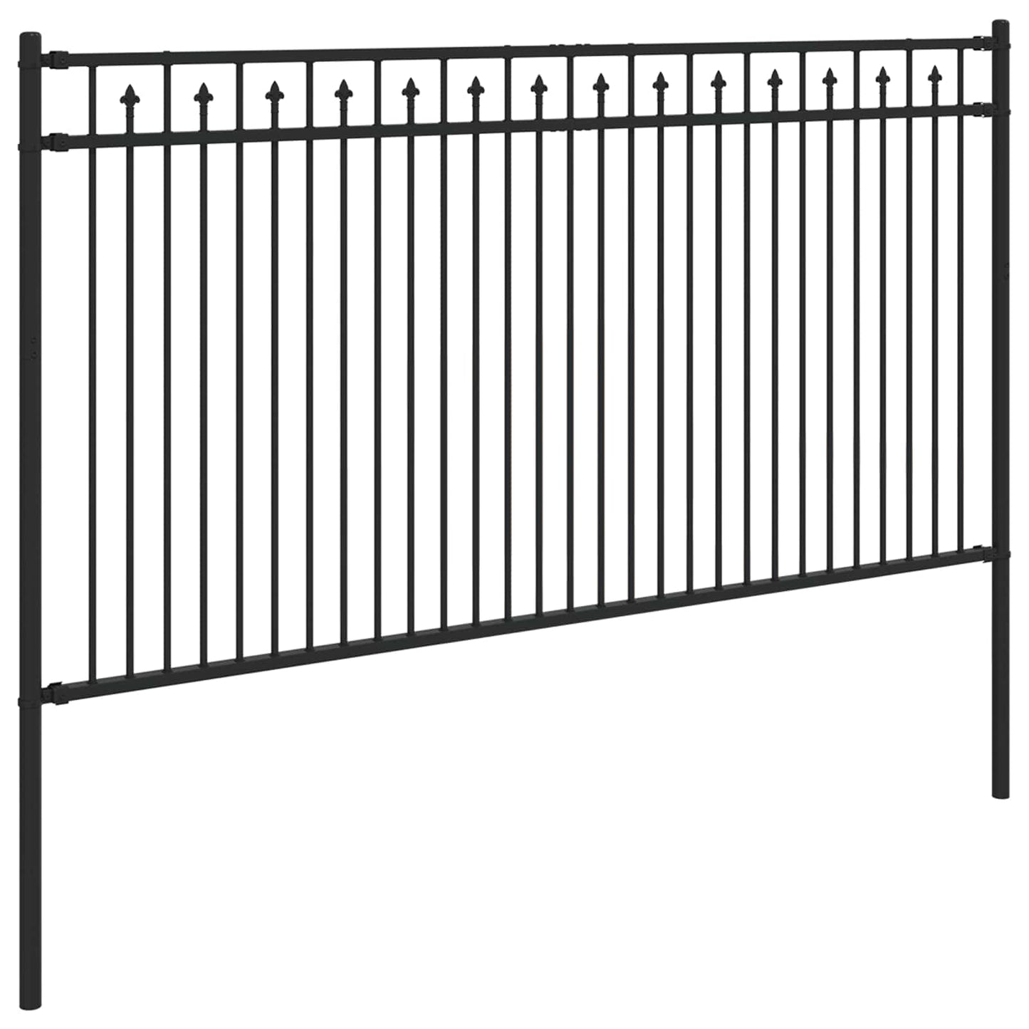 vidaXL Spitzenzaun Schwarz 200 x 150 cm Pulverbeschichteter Stahl