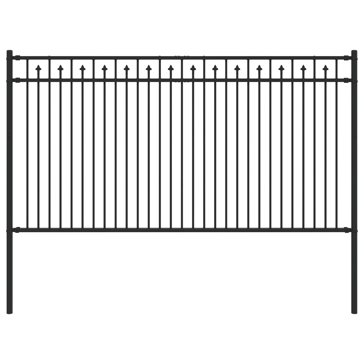 vidaXL Spitzenzaun Schwarz 200 x 150 cm Pulverbeschichteter Stahl
