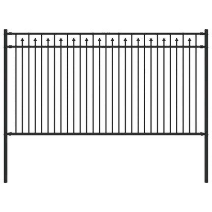 vidaXL Spitzenzaun Schwarz 200 x 150 cm Pulverbeschichteter Stahl