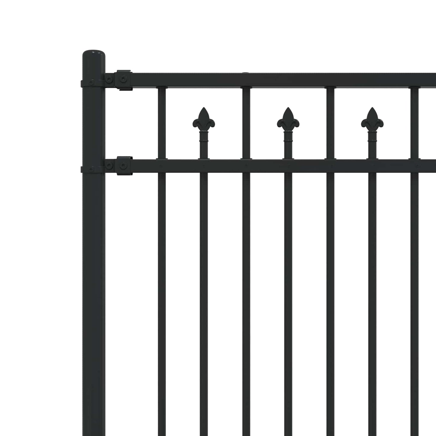 vidaXL Spitzenzaun Schwarz 200 x 166 cm Pulverbeschichteter Stahl