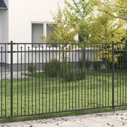 vidaXL Spitzenzaun Schwarz 200 x 166 cm Pulverbeschichteter Stahl