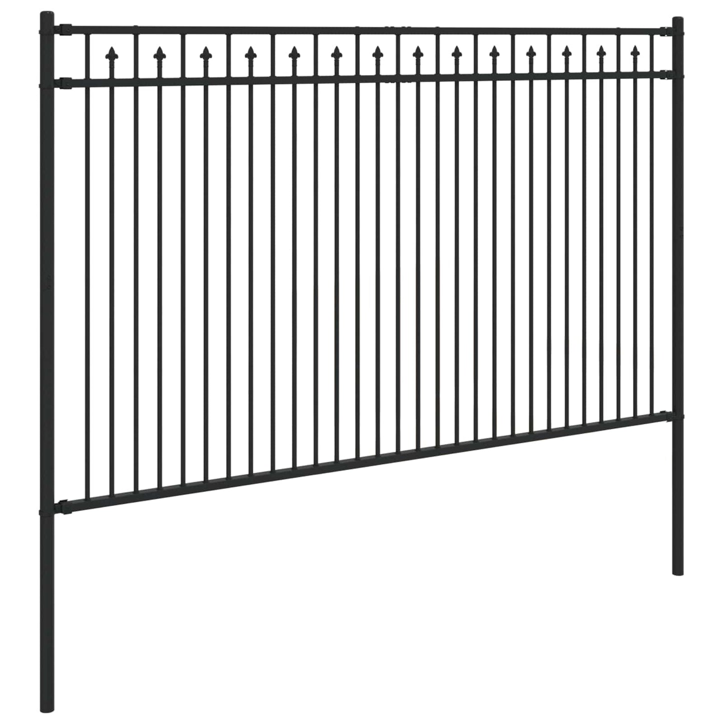 vidaXL Spitzenzaun Schwarz 200 x 166 cm Pulverbeschichteter Stahl