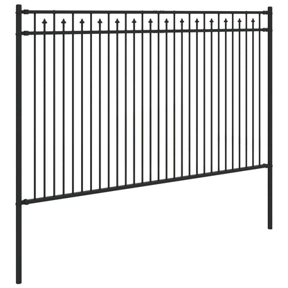vidaXL Spitzenzaun Schwarz 200 x 166 cm Pulverbeschichteter Stahl