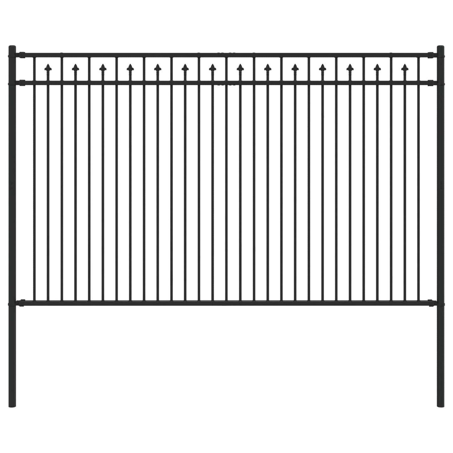 vidaXL Spitzenzaun Schwarz 200 x 166 cm Pulverbeschichteter Stahl