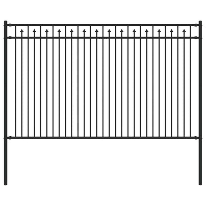 vidaXL Spitzenzaun Schwarz 200 x 166 cm Pulverbeschichteter Stahl