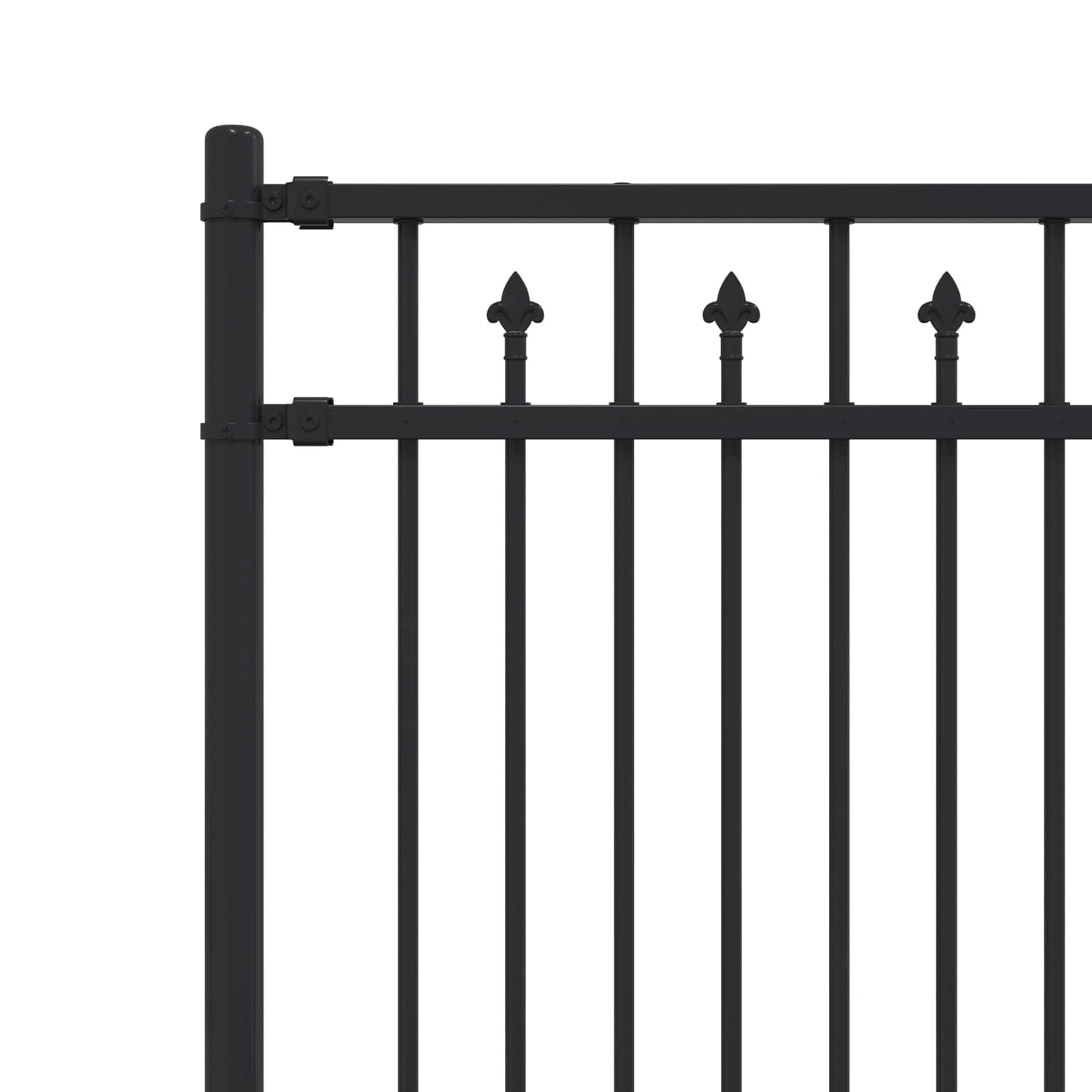 vidaXL Spitzenzaun Schwarz 200 x 200 cm Pulverbeschichteter Stahl