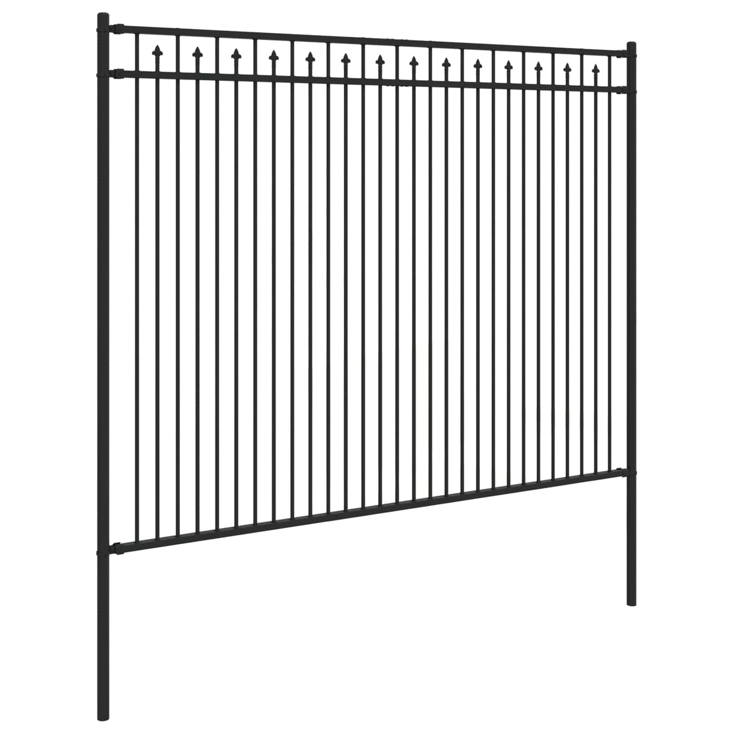 vidaXL Spitzenzaun Schwarz 200 x 200 cm Pulverbeschichteter Stahl