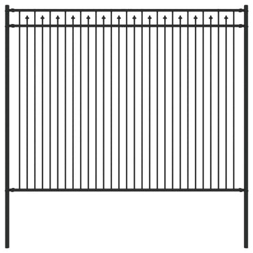 vidaXL Spitzenzaun Schwarz 200 x 200 cm Pulverbeschichteter Stahl