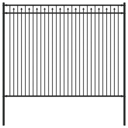 vidaXL Spitzenzaun Schwarz 200 x 200 cm Pulverbeschichteter Stahl
