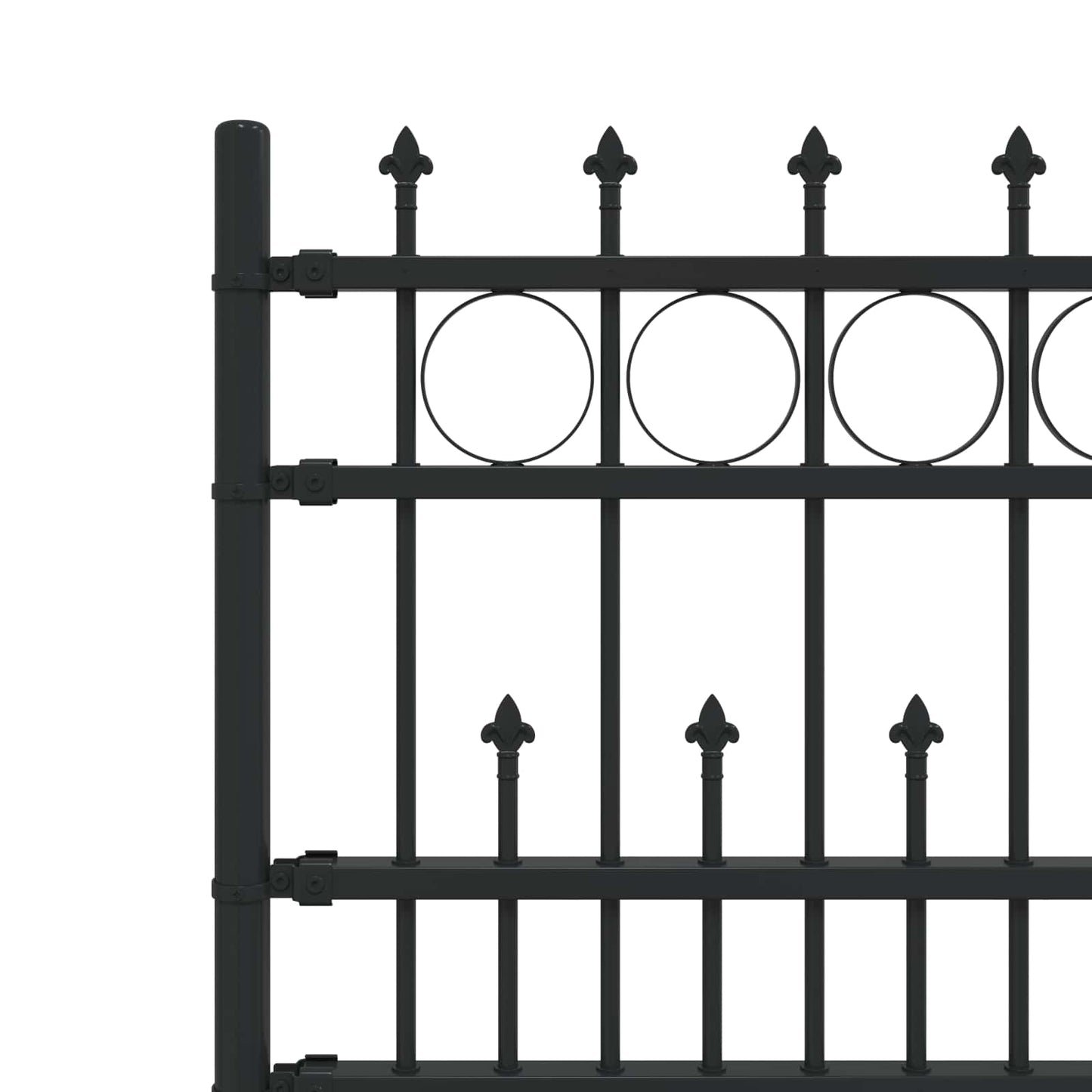 vidaXL Spike-Ringzaun Schwarz 200 x 130 cm Pulverbeschichteter Stahl