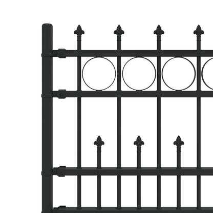 vidaXL Spike-Ringzaun Schwarz 200 x 130 cm Pulverbeschichteter Stahl